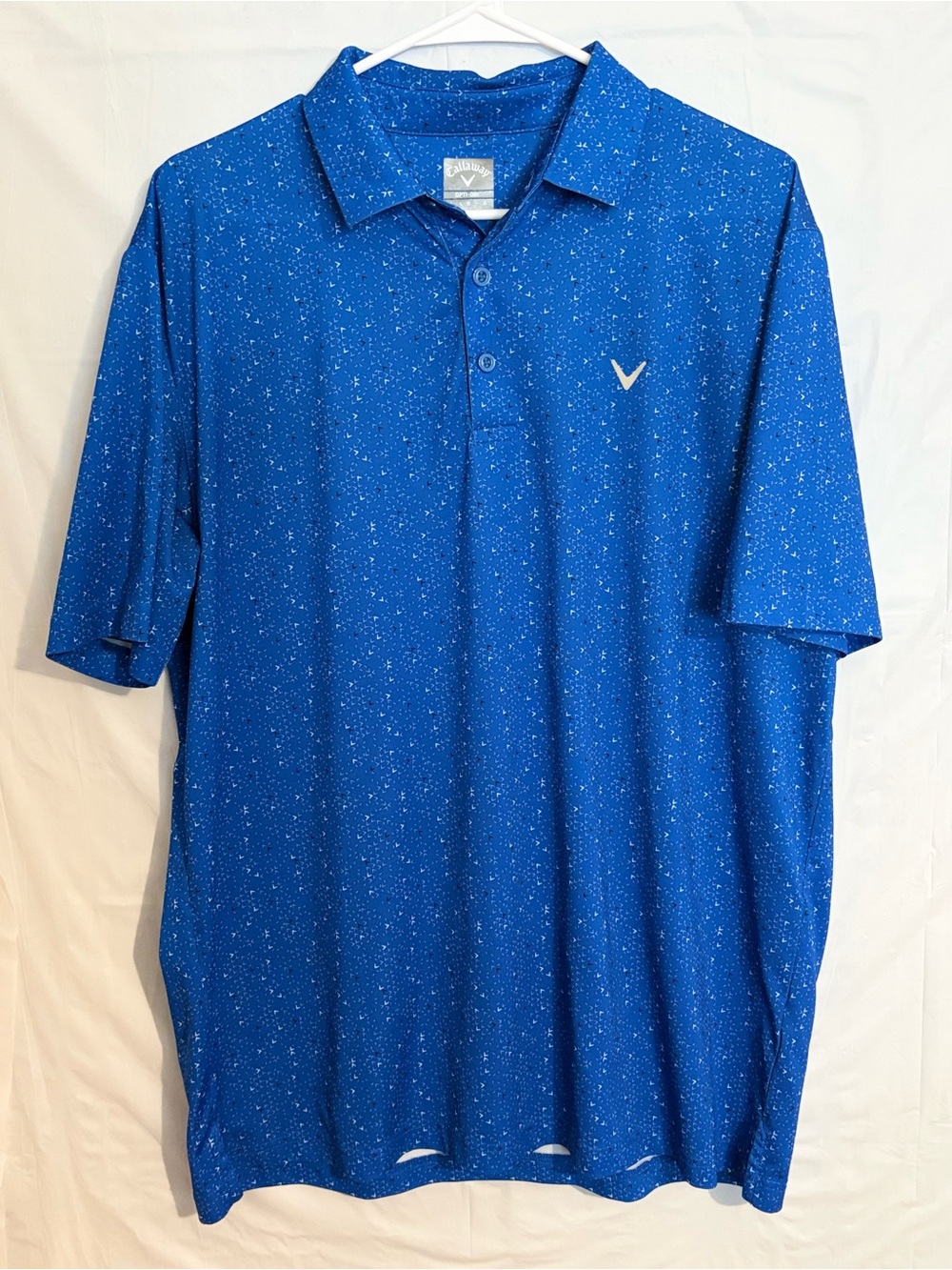Callaway Blue Heathered Short-Sleeve Polo